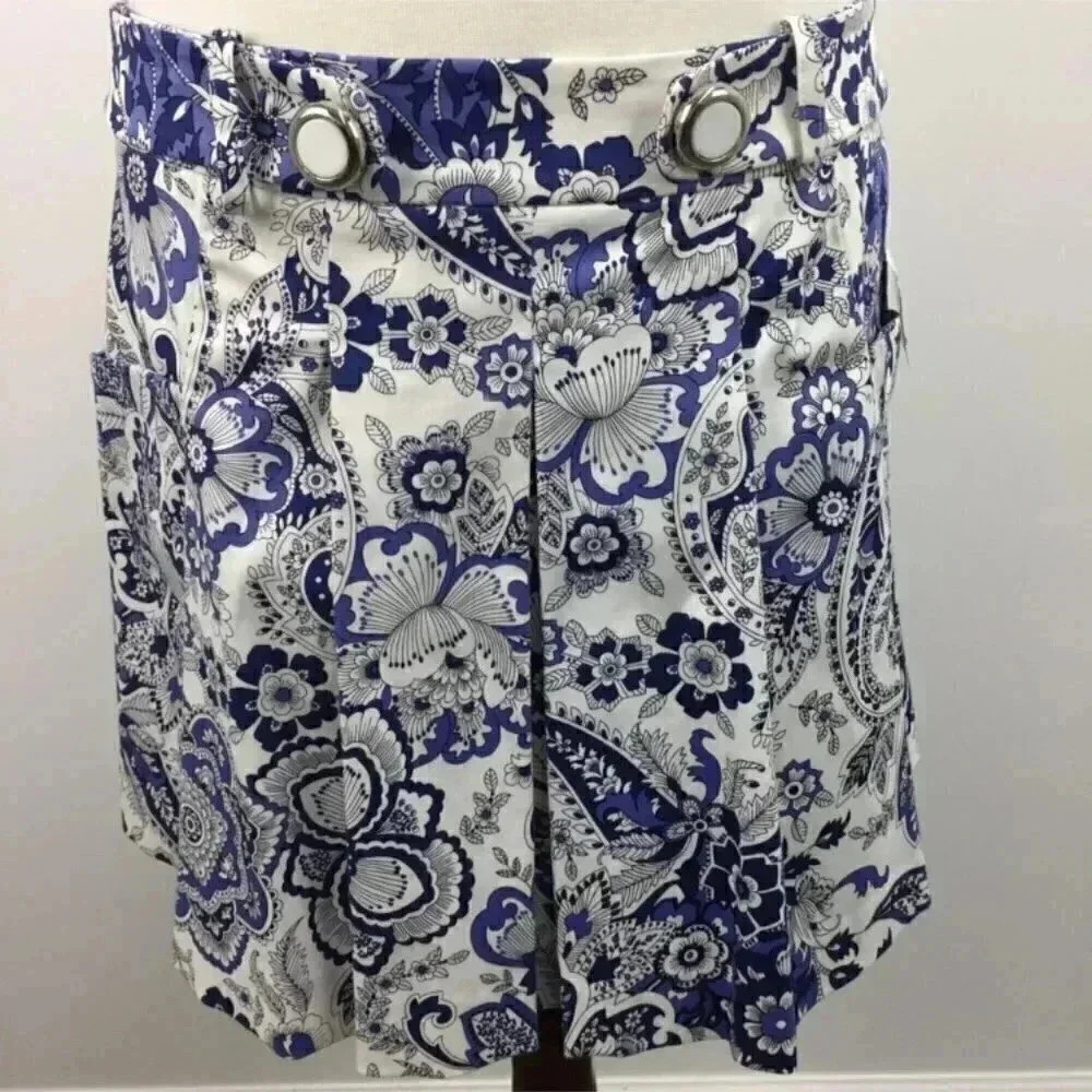 Pink Tartan Blue Paisley Skirt sz  8